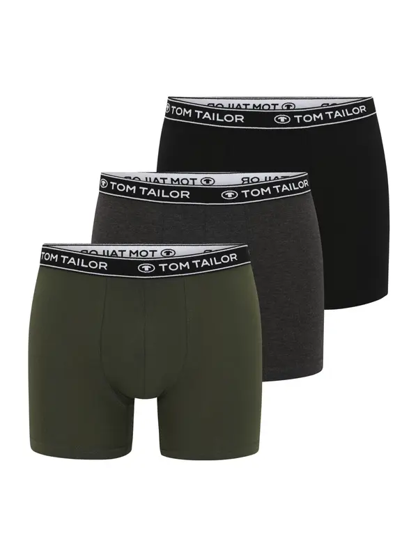 Tom Tailor TOM TAILOR Bokserice  svijetlosiva / siva melange / maslinasta / crna