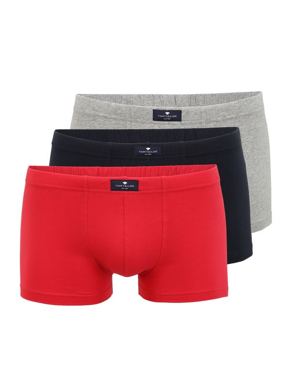 TOM TAILOR TOM TAILOR Bokserice  tamno plava / siva melange / svijetlocrvena
