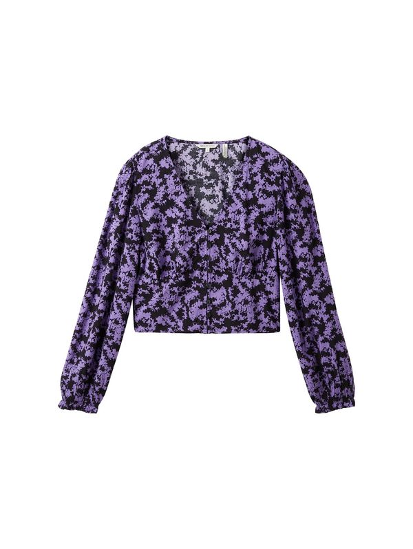 TOM TAILOR DENIM TOM TAILOR DENIM Bluza  ljubičasta / crna