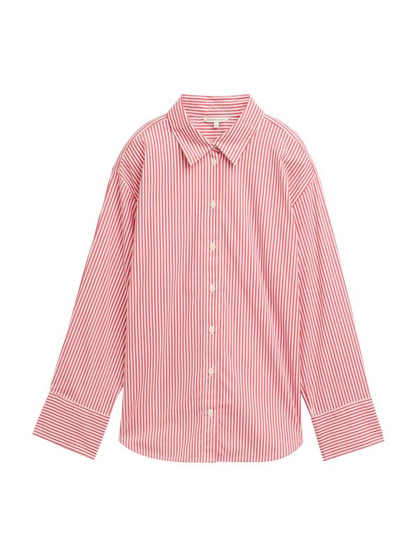 TOM TAILOR DENIM TOM TAILOR DENIM Bluza  narančasto crvena / bijela