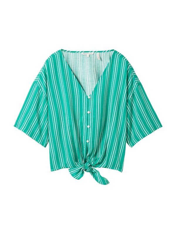 TOM TAILOR DENIM TOM TAILOR DENIM Bluza  smaragdno zelena / bijela