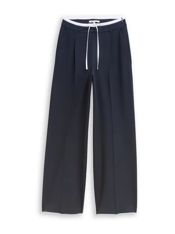 TOM TAILOR DENIM TOM TAILOR DENIM Hlače  mornarsko plava / bijela