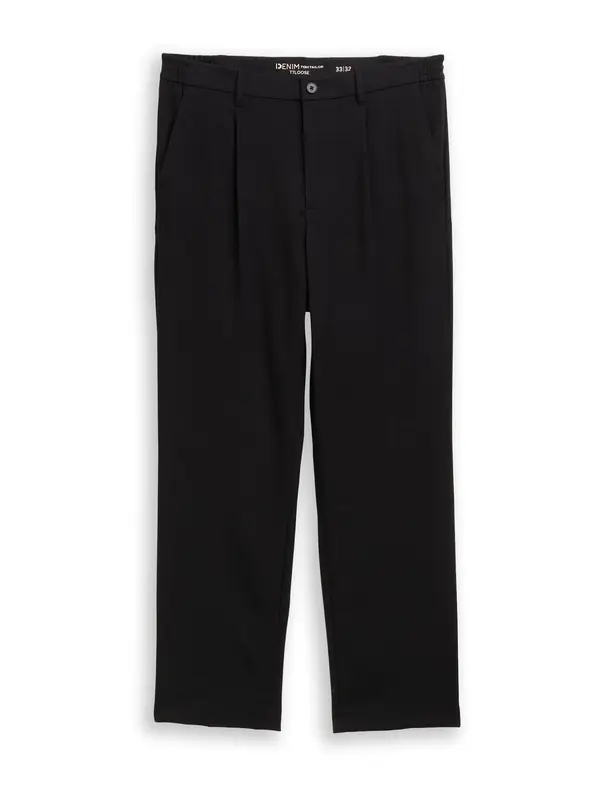 TOM TAILOR DENIM TOM TAILOR DENIM Hlače s naborima  crna