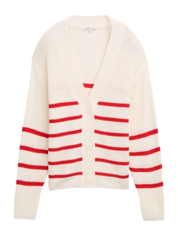 TOM TAILOR DENIM TOM TAILOR DENIM Kardigan  bež / crvena