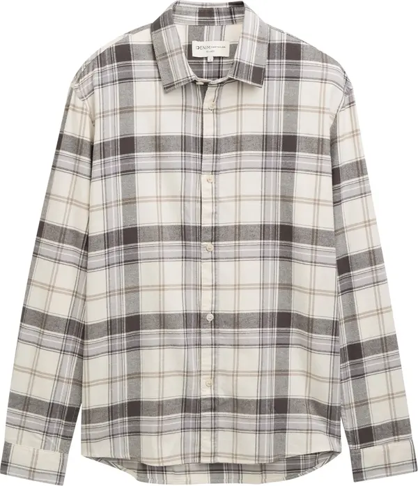 Tom Tailor TOM TAILOR DENIM Košulja  bež / smeđa / crna
