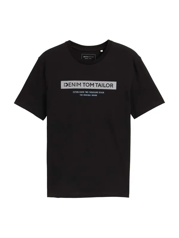 Tom Tailor TOM TAILOR DENIM Majica  crna / bijela