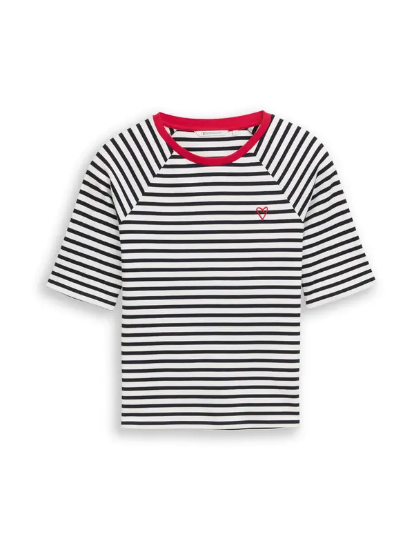 Tom Tailor TOM TAILOR DENIM Majica  mornarsko plava / trešnja crvena / bijela