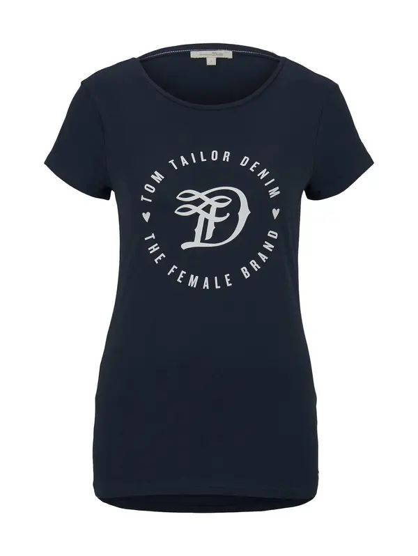 TOM TAILOR DENIM TOM TAILOR DENIM Majica  noćno plava / bijela