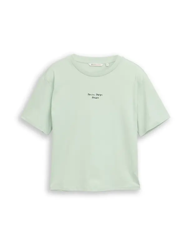 TOM TAILOR DENIM TOM TAILOR DENIM Majica  pastelno zelena / crna