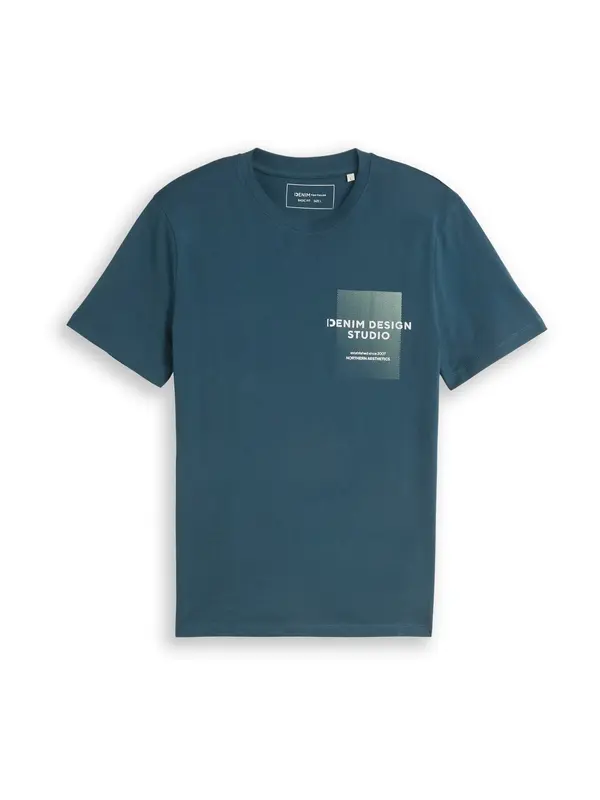 TOM TAILOR DENIM TOM TAILOR DENIM Majica  petrol / menta / bijela