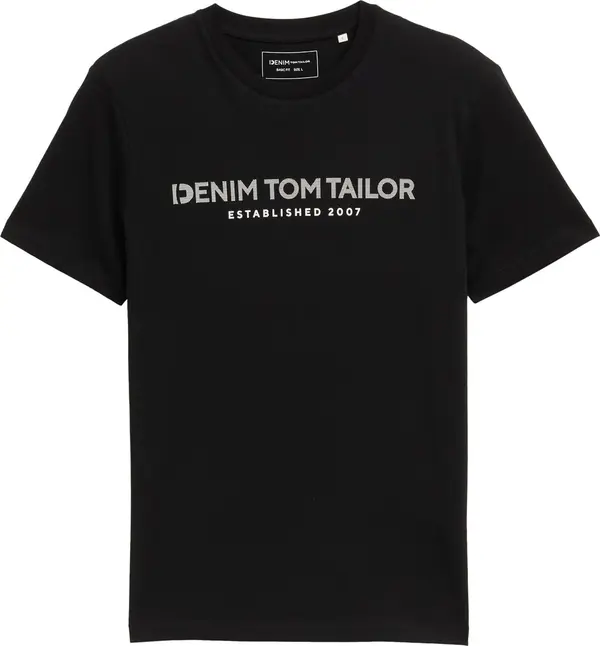 Tom Tailor TOM TAILOR DENIM Majica  svijetlosiva / crna / bijela