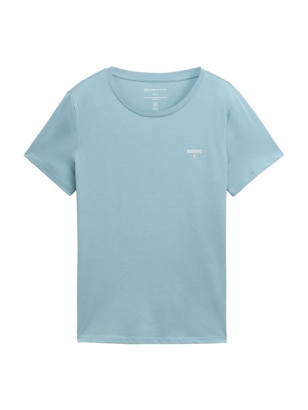 TOM TAILOR DENIM TOM TAILOR DENIM Majica  tirkiz / prljavo bijela