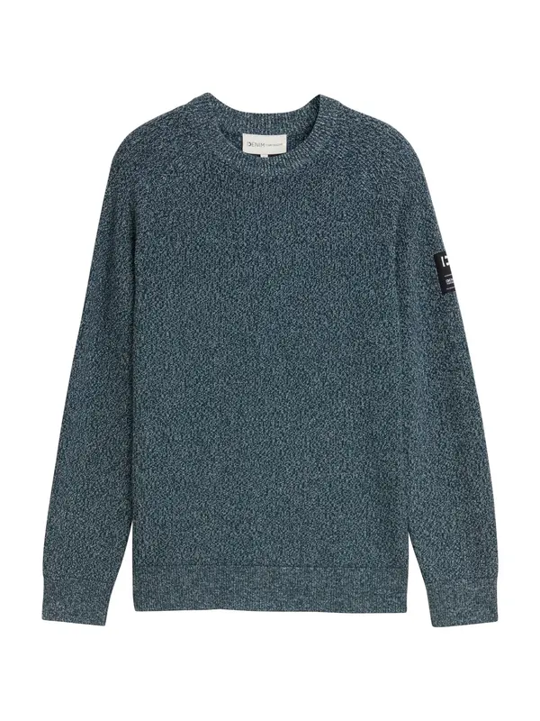 TOM TAILOR DENIM TOM TAILOR DENIM Pulover  antracit siva / petrol / bijela
