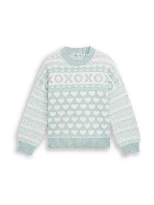 TOM TAILOR DENIM TOM TAILOR DENIM Pulover  menta / bijela