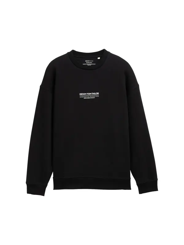 TOM TAILOR DENIM TOM TAILOR DENIM Sweater majica  crna / bijela