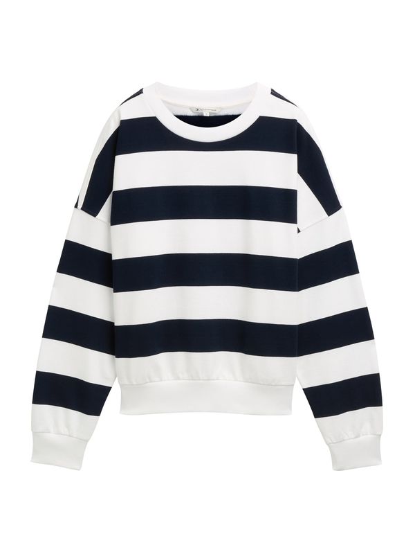 TOM TAILOR DENIM TOM TAILOR DENIM Sweater majica  mornarsko plava / bijela