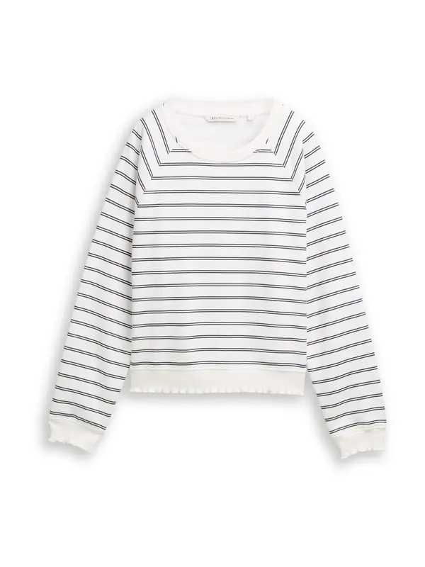 Tom Tailor TOM TAILOR DENIM Sweater majica  morsko plava / bijela