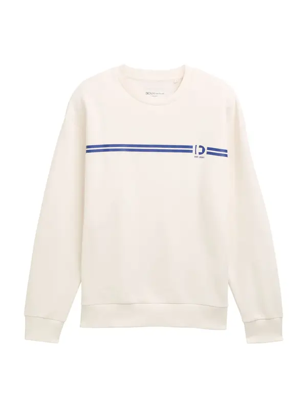 Tom Tailor TOM TAILOR DENIM Sweater majica  morsko plava / bijela