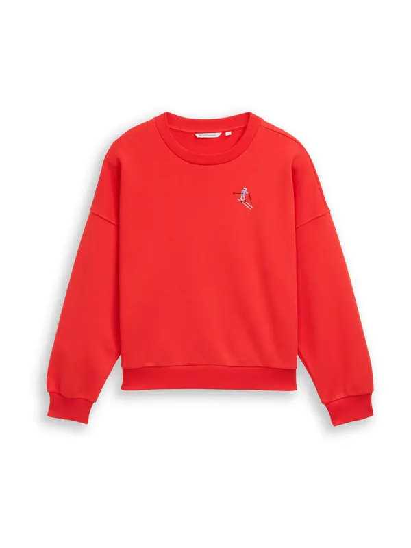 Tom Tailor TOM TAILOR DENIM Sweater majica  neonsko crvena