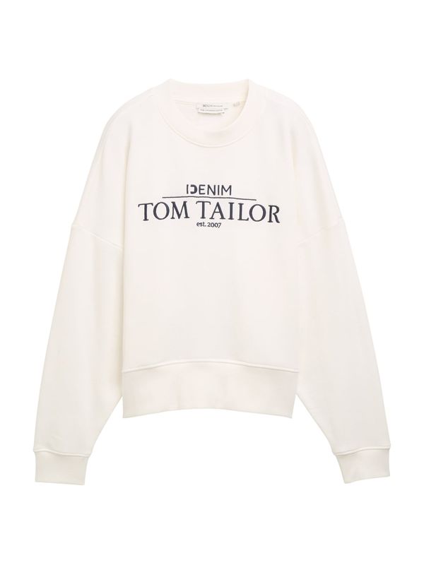 TOM TAILOR DENIM TOM TAILOR DENIM Sweater majica  noćno plava / prljavo bijela