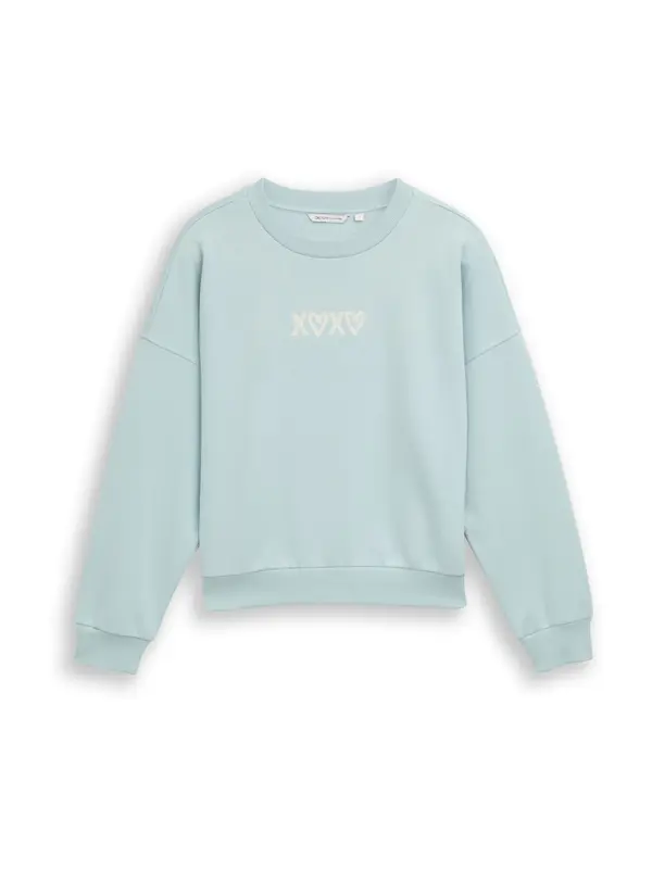 Tom Tailor TOM TAILOR DENIM Sweater majica  pastelno plava / bijela