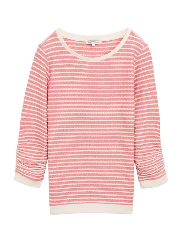 TOM TAILOR DENIM TOM TAILOR DENIM Sweater majica  svijetlocrvena / bijela
