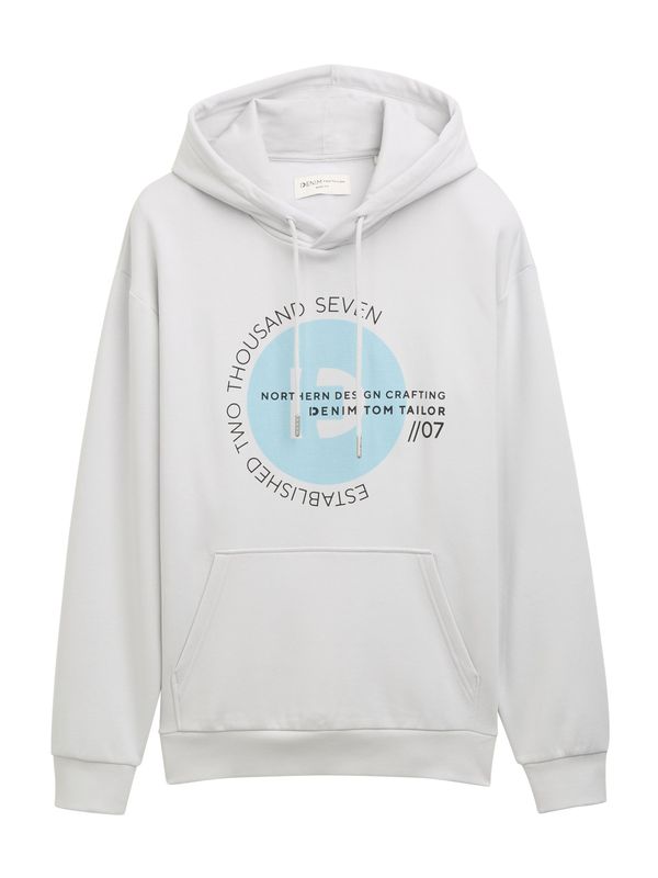 TOM TAILOR DENIM TOM TAILOR DENIM Sweater majica  svijetloplava / svijetlosiva / bijela