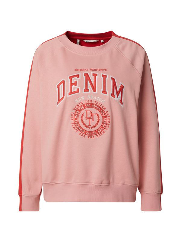 TOM TAILOR DENIM TOM TAILOR DENIM Sweater majica  tamno narančasta / rosé / bijela