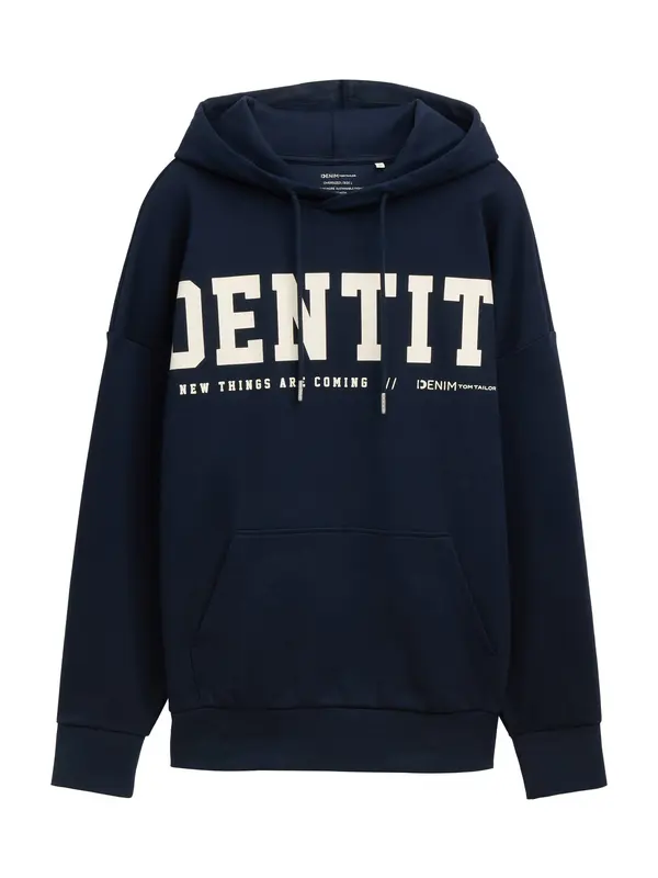 Tom Tailor TOM TAILOR DENIM Sweater majica  tamno plava / bijela