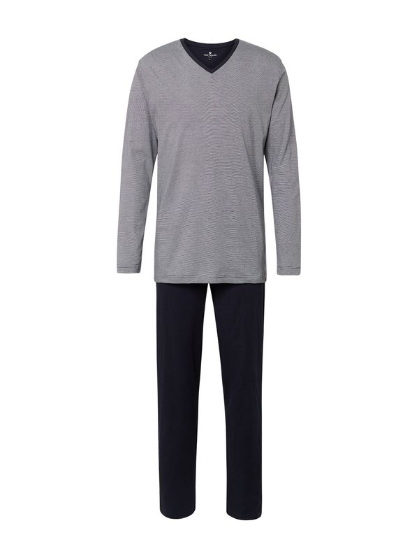 TOM TAILOR TOM TAILOR Duga pidžama  mornarsko plava / bijela