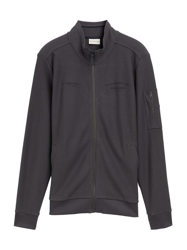 TOM TAILOR TOM TAILOR Gornji dio trenirke  tamo siva / crna