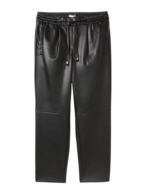 TOM TAILOR TOM TAILOR Hlače s naborima  crna