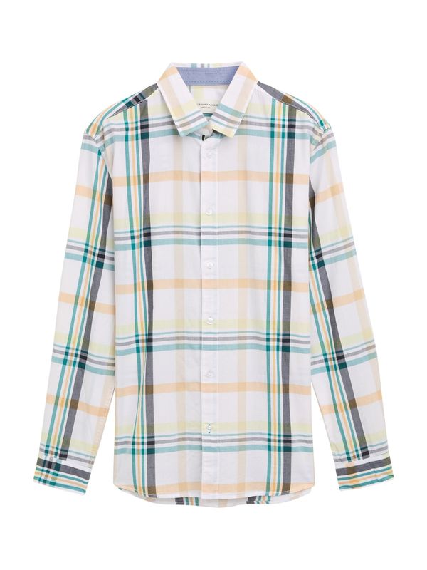 TOM TAILOR TOM TAILOR Košulja  grafit siva / smaragdno zelena / svijetlonarančasta / bijela