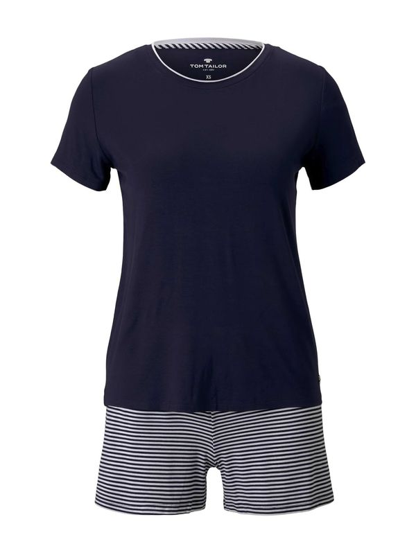 TOM TAILOR TOM TAILOR Kratke hlače za spavanje  tamno plava / bijela
