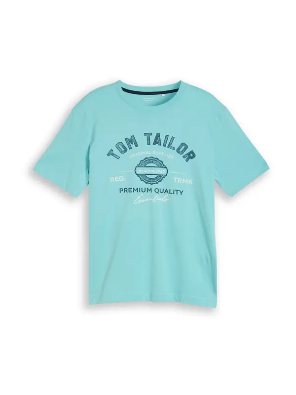 TOM TAILOR TOM TAILOR Majica  akvamarin / crna / bijela