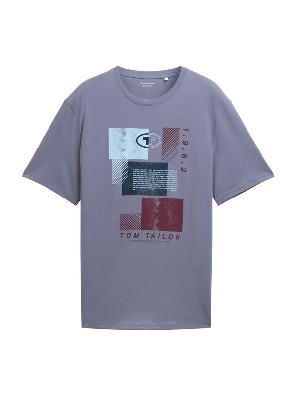 TOM TAILOR TOM TAILOR Majica  bazalt siva / boja vina / crna / bijela
