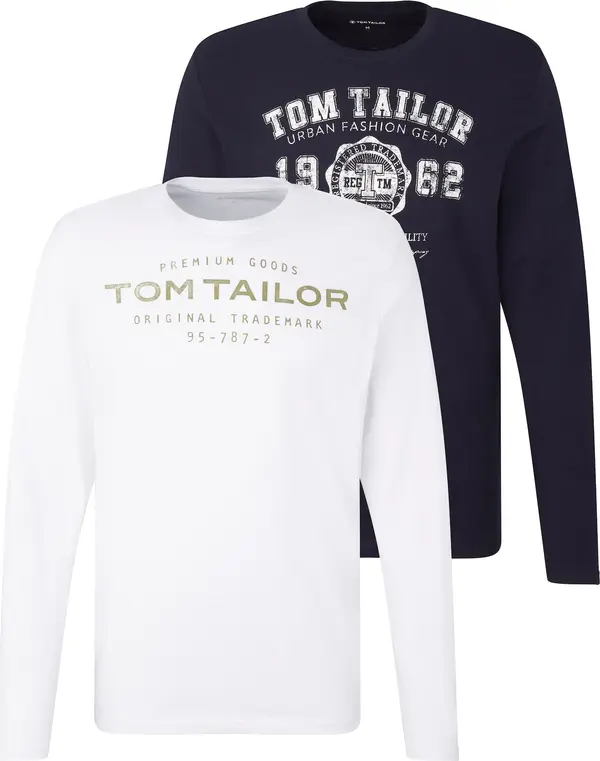 Tom Tailor TOM TAILOR Majica  mornarsko plava / maslinasta / bijela