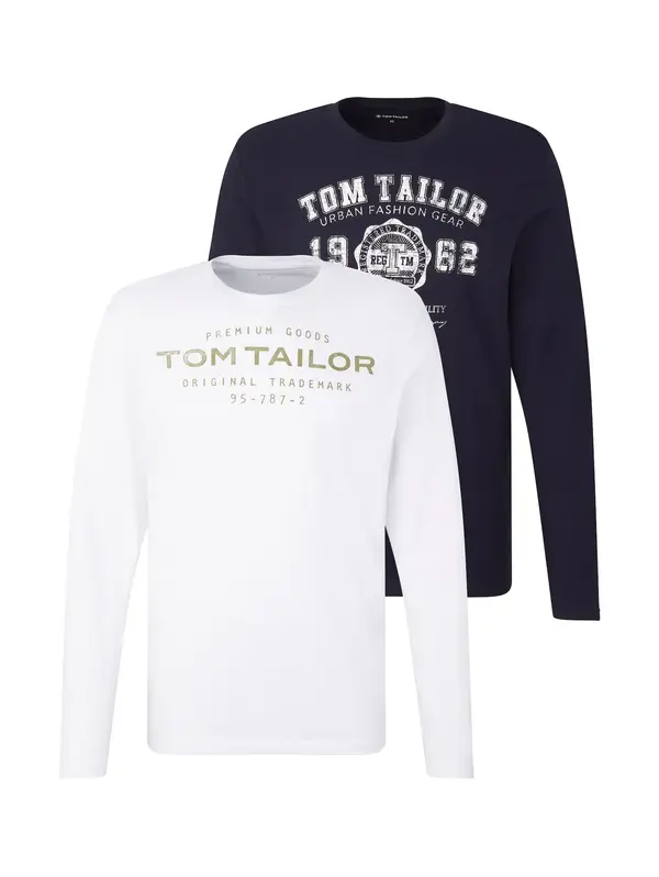 Tom Tailor TOM TAILOR Majica  mornarsko plava / maslinasta / bijela