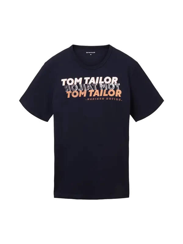 TOM TAILOR TOM TAILOR Majica  mornarsko plava / tamo siva / narančasta / bijela
