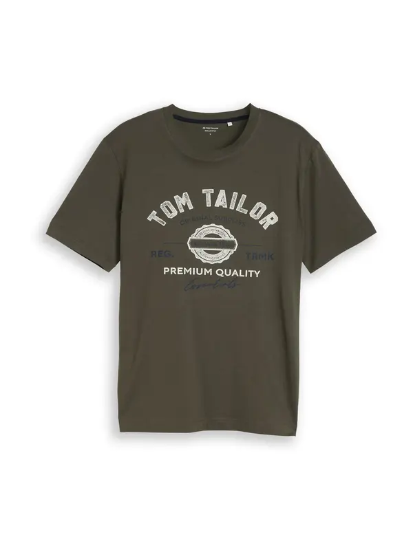 Tom Tailor TOM TAILOR Majica  morsko plava / maslinasta / prljavo bijela