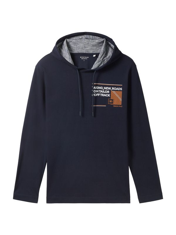 TOM TAILOR TOM TAILOR Majica  noćno plava / zeleno smeđa / bijela