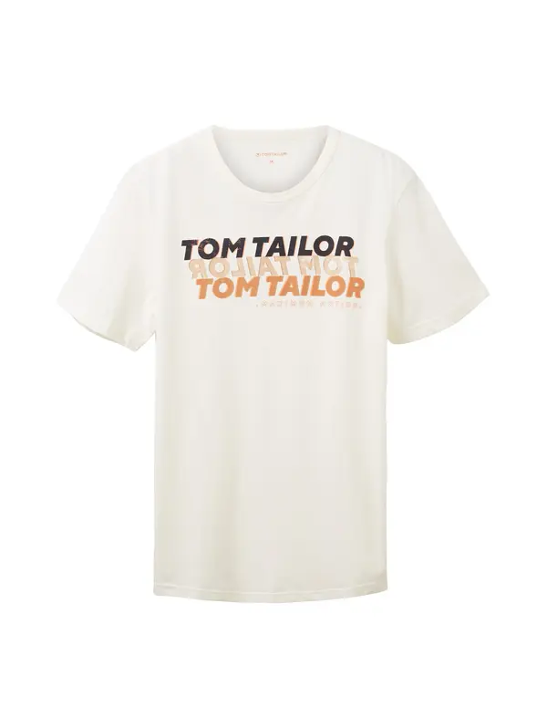 TOM TAILOR TOM TAILOR Majica  pijesak / narančasta / crna / prljavo bijela