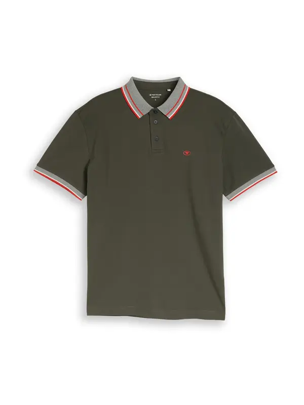 TOM TAILOR TOM TAILOR Majica  siva melange / maslinasta / crvena