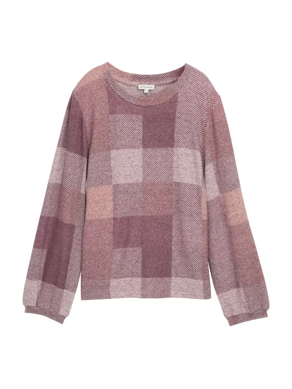 Tom Tailor TOM TAILOR Majica  sivkasto ljubičasta (mauve) / ljubičasto crvena / prljavo roza / roza melange