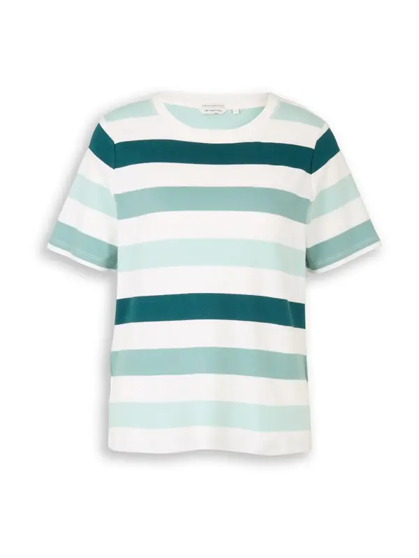 Tom Tailor TOM TAILOR Majica  smaragdno zelena / menta / bijela