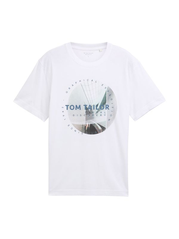 TOM TAILOR TOM TAILOR Majica  svijetlosiva / tamo siva / petrol / bijela