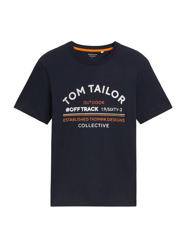 TOM TAILOR TOM TAILOR Majica  tamno plava / narančasta / bijela