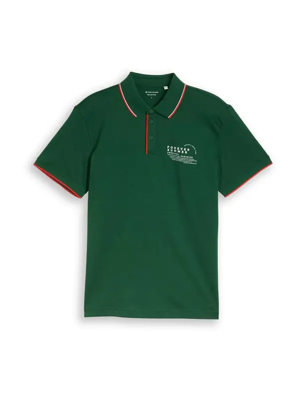 TOM TAILOR TOM TAILOR Majica  tamno zelena / narančasta / bijela