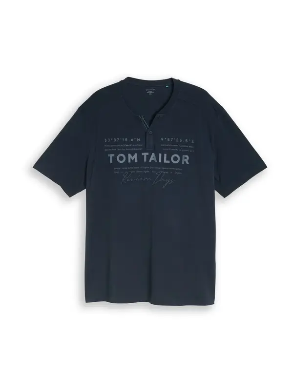 TOM TAILOR Men + TOM TAILOR Men + Majica  mornarsko plava / golublje plava