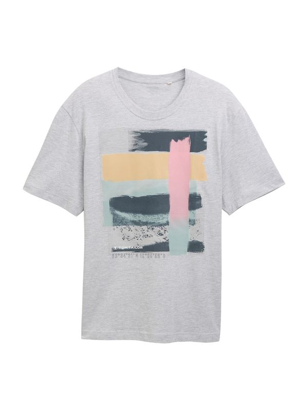 TOM TAILOR Men + TOM TAILOR Men + Majica  mornarsko plava / siva / marelica / roza